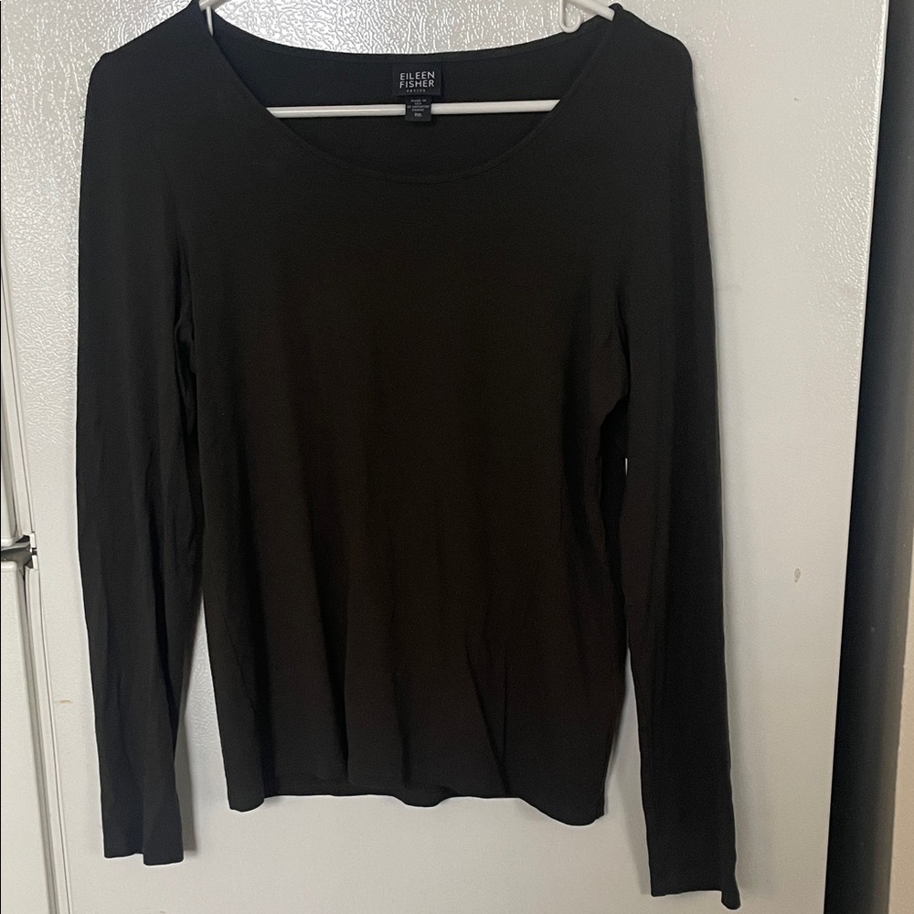 Eileen Fisher‎ Women’s Petite Medium Brown Long Sleeve Top Everyday Classic